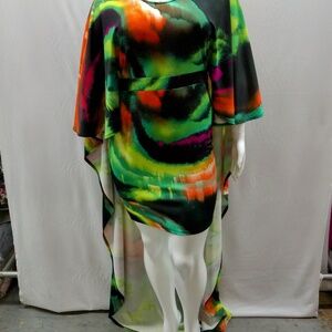 African Style Mini Dress W/Train